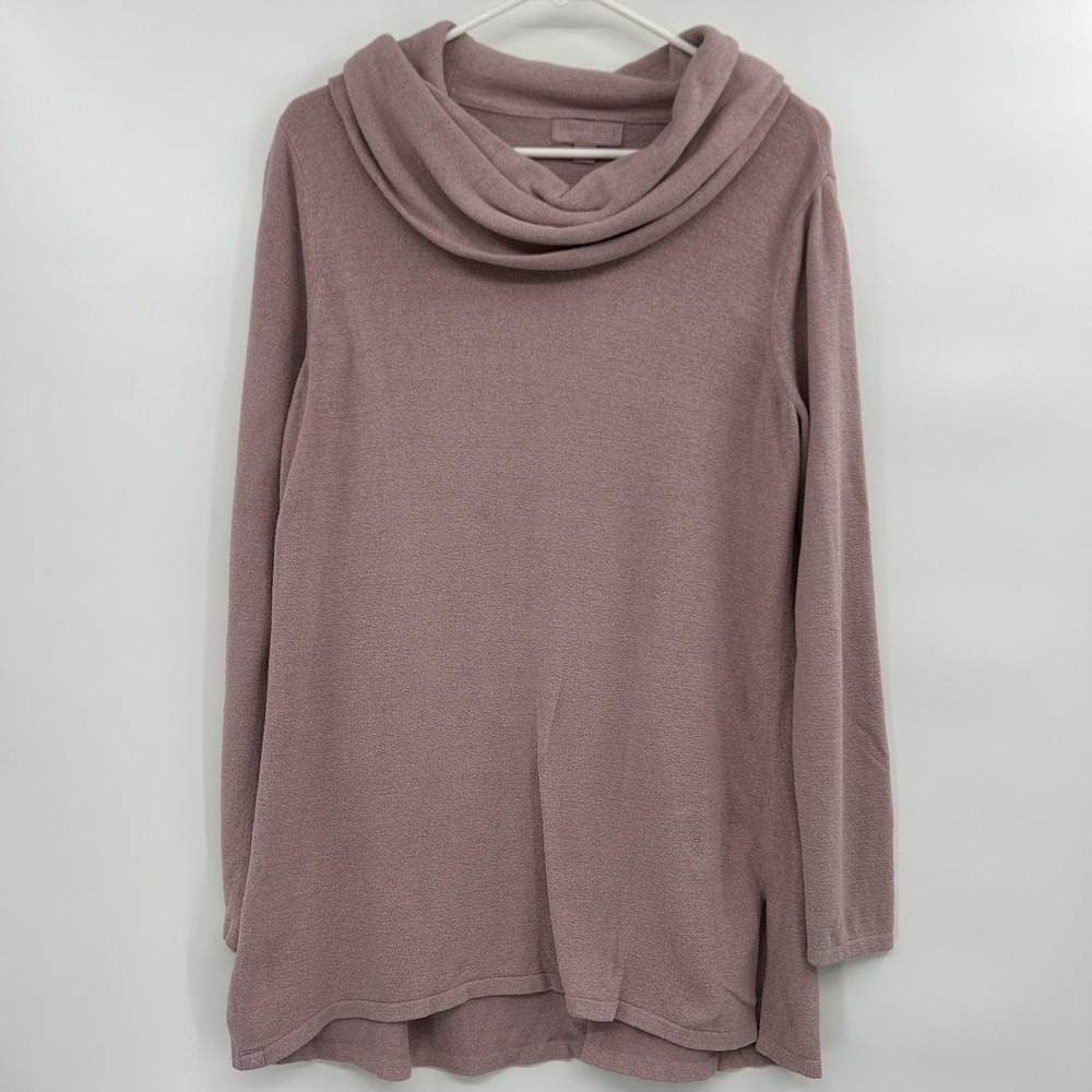 Barefoot Dreams Cozychic Ultralite Cowl Neck Tunic Sweater Size Med Pink‎ Lounge - Picture 2 of 9